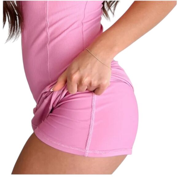 Anthropologie Victory Ribbed Mini Dress – Half‑Zip, Built‑In Shorts S/M/L NWT - Picture 3 of 5